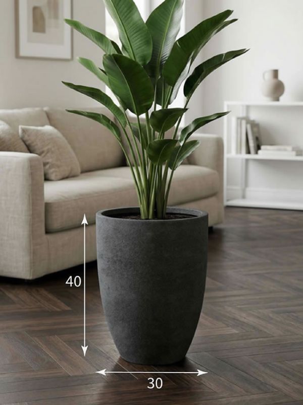 Evaform Vase 23 л, 40*30 см, 6 кг, серый, ваза