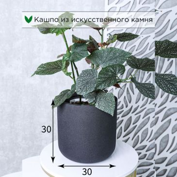 Кашпо Evaform Sphere cylinder 16 л, 30*30 см, 6 кг, чёрное в форме цилиндра