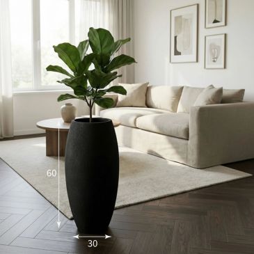 Кашпо Evaform Amphora 33 л, 60×30 см, чёрное