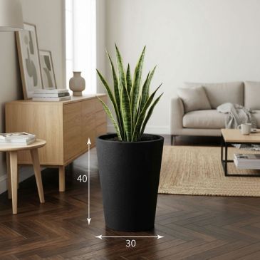 Кашпо Evaform Cone 22 л, 40×30 см, чёрное
