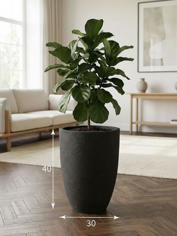 Evaform Vase 23 л, 40*30 см, 6 кг, чёрный, ваза