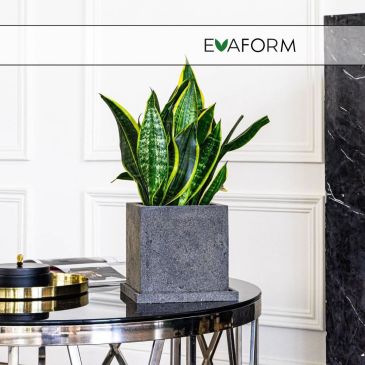 Кашпо Evaform Cube 5 л, 20×20 см, серое, с поддоном