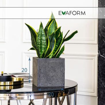 Кашпо Evaform Cube 5 л, 20×20 см, серое